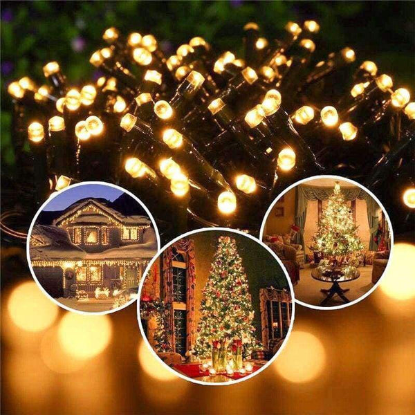 Planet Gates Blue / 17M 100LED Woodpow F5 100-200LED Solar String Lights Christmas Tree Fairy Lamp Xmas Holiday Waterproof Garden Courtyard Decoration Lights