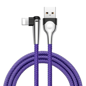 Planet Gates Blue / 1m Baseus Lighting USB Cable For iPhone XS Max XR X 8 7 6 6S SE 5 Fast Charging Charger Wire Cord 90 Degree Data Mobile Phone Cable