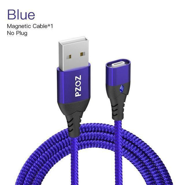 Planet Gates Blue 1m No Plug / 1m PZOZ 5A Magnetic Cable Micro usb Type C Super Fast Charging Phone Microusb Type-C Magnet Charger usb c For iphone huawei xiaomi