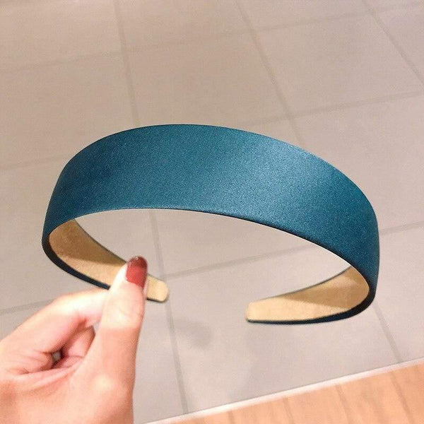 1PC Plastic Fashion Canvas Wide Headband Hair Band Headwear Bezel Hair Accessories For Woman Satin Covered Resin Hairbands