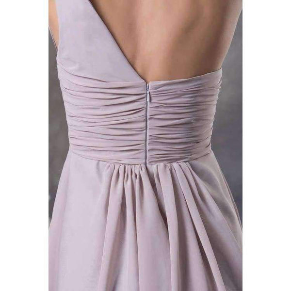 Planet Gates Blue / 2 Demoiselle D'honneur Chiffon Short Sleeveless Bridesmaid Dresses 2018 Illusion Style Wedding Party Dresses Elegant