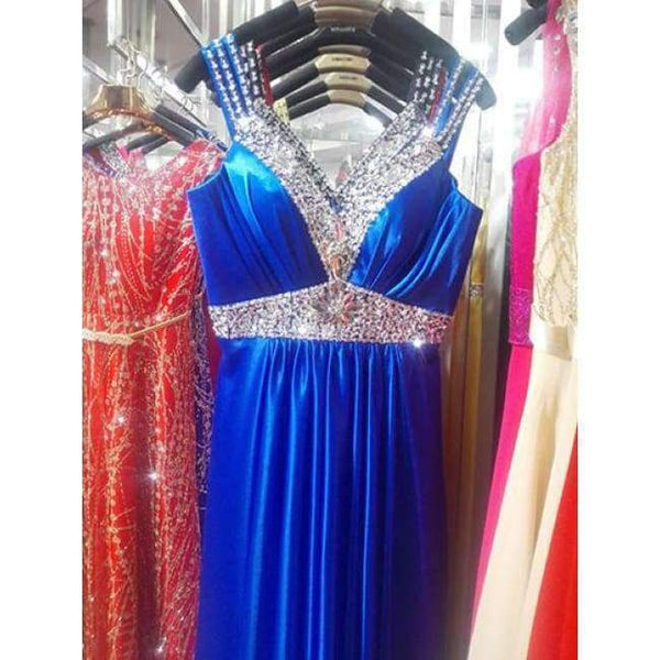 Planet Gates blue / 2 Women Sleeveless Sexy A-Line Elegant Wedding Party Formal Gowns Long Evening Dress 2018