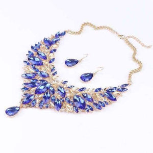 Planet Gates Blue 2017 African Jewelry Sets Wedding Necklace Womens Jewellery Set Gold Color Necklace And Earrings 6Colors