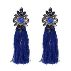 Planet Gates Blue 2018 Hot sale 9 Colors Long Tassel Earrings For Women Crystal Drop Earrings For Wedding Fashion Statement Jewelry Wholesale 30