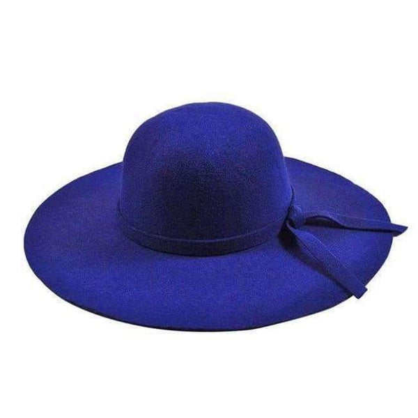 Planet Gates Blue 2018 New Pillbox Hat Women's Wide Brim Felt Bowler Fedora Hat Floppy Sun Bowknot Cloche Cap Women's Large Hat 10 Colors outdoor
