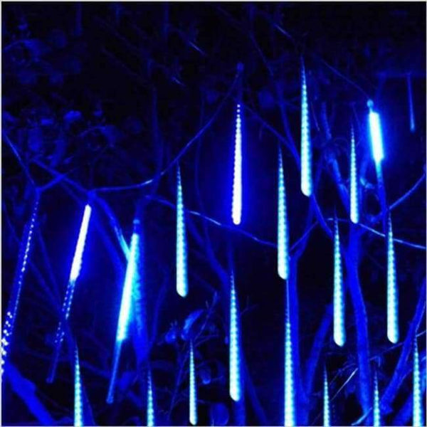 Planet Gates Blue / 20cm / 110V US plug Waterproof 50cm 8 Tube Holiday Meteor Shower Rain LED String Lights For Indoor Outdoor Gardens Xmas Christimas Party Decor Tree