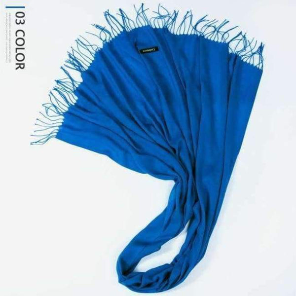 Planet Gates Blue / 216cmX65cm Autumn and Winter Scarf Women Fashion Solid Cashmere scarves for Women Shawls and Wraps 35 Colours