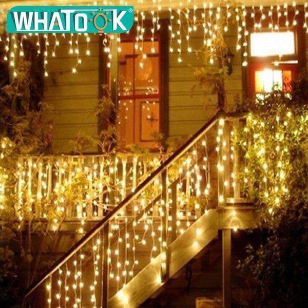 Planet Gates Blue 220V christmas lights Outdoor string light 4.5m 110V 220V 100 leds Curtain Decorative New Year Party Weeding Holiday LED Lamp Light