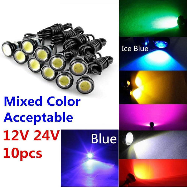 Planet Gates Blue / 23MM / 12V 10pcs 9W 12V 24V 18MM 23MM LED Eagle Eye Light Car Fog DRL Daytime Reverse Parking Signal Yellow Amber Blue White Red