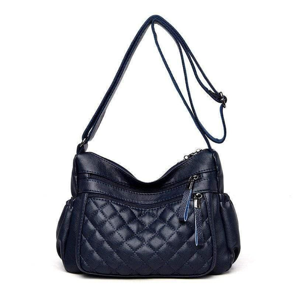 Women Leather Messenger Bag Luxury Lattice Handbags Designer High Quality Female Vintage