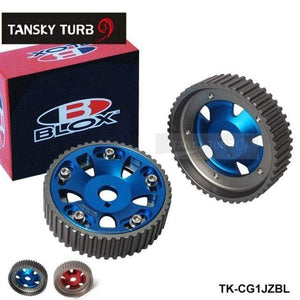 Planet Gates Blue 2Pcs Adjustable Cam Gears Pulley Timing Gear for Toyota For Supra 1JZ 2JZ,TE IN & EX (Red,Blue) EP-CG1JZ