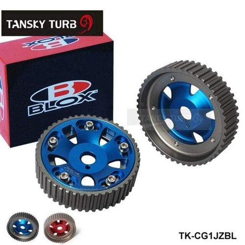 Planet Gates Blue 2Pcs Adjustable Cam Gears Pulley Timing Gear for Toyota For Supra 1JZ 2JZ,TE IN & EX (Red,Blue) EP-CG1JZ
