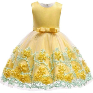 Planet Gates blue / 2T Baby Girl embroidery Silk Princess Dress for Wedding party Kids  Dresses for Toddler Girl Children Fashion Christmas Clothing