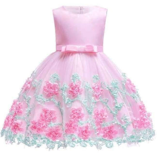 Planet Gates blue / 2T Baby Girl embroidery Silk Princess Dress for Wedding party Kids  Dresses for Toddler Girl Children Fashion Christmas Clothing