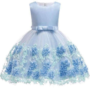 Planet Gates blue / 2T Baby Girl embroidery Silk Princess Dress for Wedding party Kids  Dresses for Toddler Girl Children Fashion Christmas Clothing