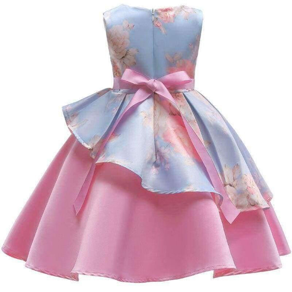 Planet Gates blue / 2T Baby Girl embroidery Silk Princess Dress for Wedding party Kids  Dresses for Toddler Girl Children Fashion Christmas Clothing