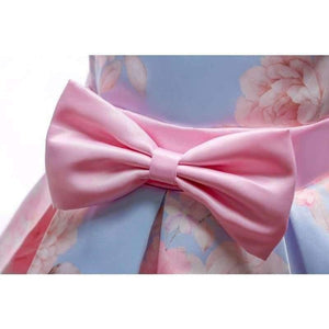 Planet Gates blue / 2T Baby Girl embroidery Silk Princess Dress for Wedding party Kids  Dresses for Toddler Girl Children Fashion Christmas Clothing