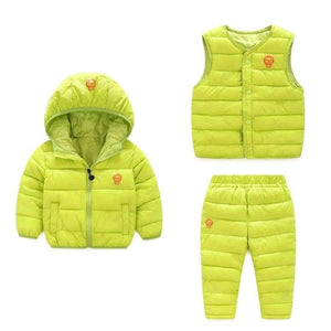 Planet Gates blue / 2T Winter Kids Clothing Sets Warm Duck Down Jackets Clothing Sets Baby Girls & Baby Boys Down suit 3pcs Coats Vest Pants Overcoat