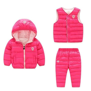 Planet Gates blue / 2T Winter Kids Clothing Sets Warm Duck Down Jackets Clothing Sets Baby Girls & Baby Boys Down suit 3pcs Coats Vest Pants Overcoat