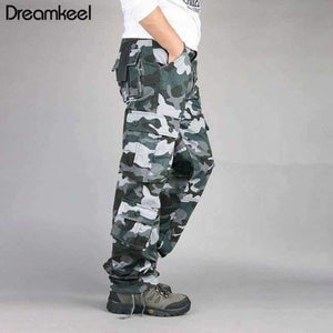 Planet Gates Blue / 30 Combat Multi-pockets Casual Trousers Camouflage Military Cargo Pants Men Outwear Overalls Army Tactical Pants