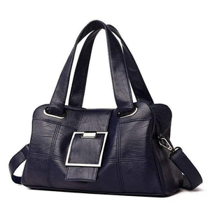 Vintage Plaid Women Leather Handbags Soft Leather Female Crossbody Shoulder Bags Designer Ladies