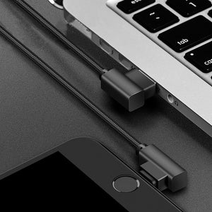 Planet Gates Blue / 30cm ROCK Phone Cable for iPhone X 8 7 6 5 Plus 90 Degree Right Angle 2.1A Fast Charger L Bending Design Cord for iPad 2 3 4 Air Pro