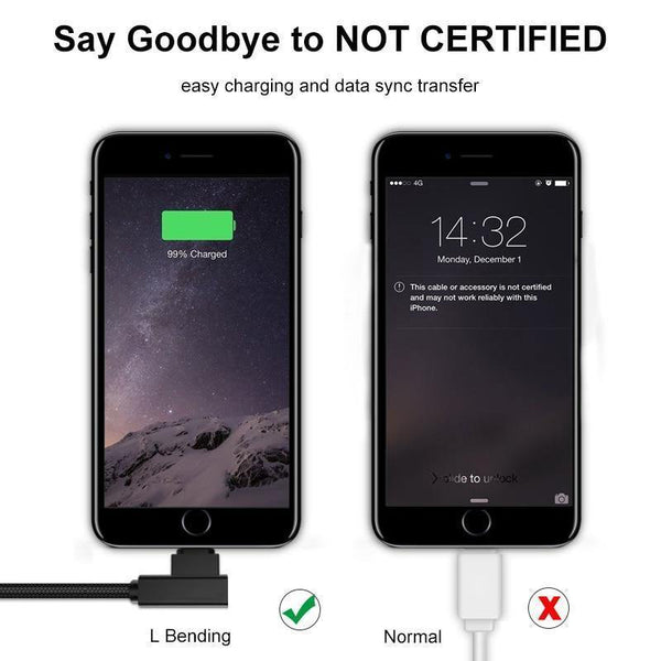 Planet Gates Blue / 30cm ROCK Phone Cable for iPhone X 8 7 6 5 Plus 90 Degree Right Angle 2.1A Fast Charger L Bending Design Cord for iPad 2 3 4 Air Pro