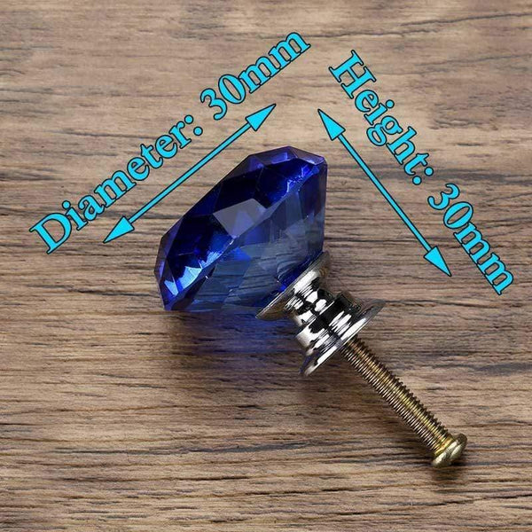 30mm Diamond Shape Design Crystal Glass Knobs Cupboard Pulls Drawer Knobs Kitchen Cabinet Handles Furniture Handle Hardware
