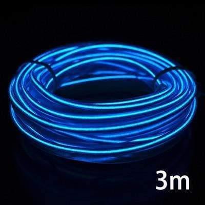 Planet Gates Blue-3m EL Wire 12V Car Flexible Neon DIY Decoration Auto LED Light RGB Lights Strip Cool For Car Central Control Door Outdoor Party