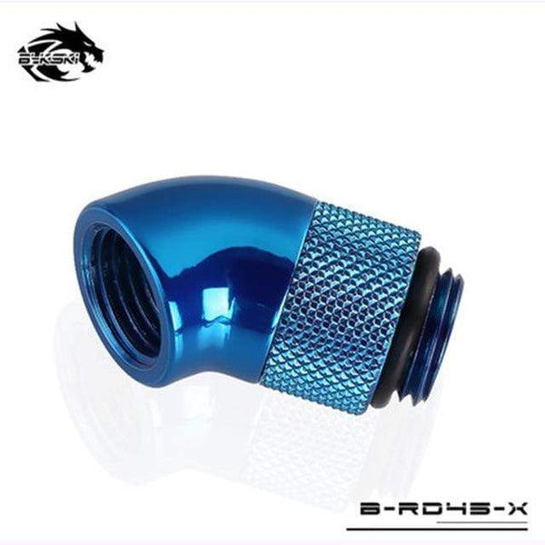 Planet Gates Blue 45 Diamond B-RD90-X/B-RD45-X 45/90 Degree Female-Male Rotate Fitting Rotatable Elbow For PC Water Cooling G1/4