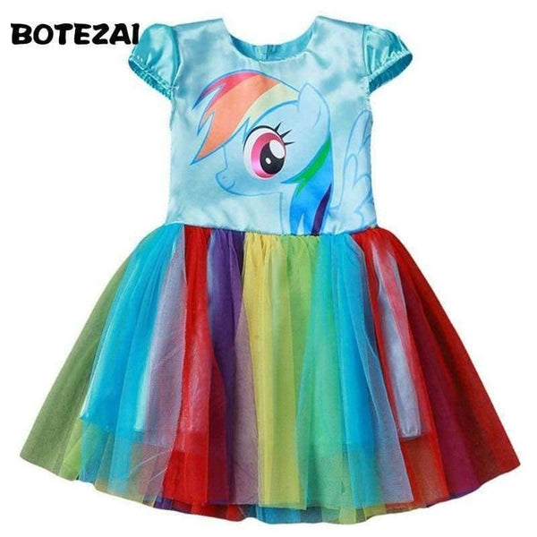 Planet Gates Blue / 4T Baby Girl Dress Children Girl little Pony Dresses Cartoon Princess Party Costume Kids Clothes Summer Clothing