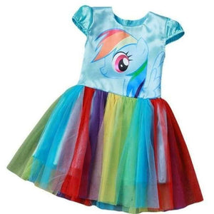 Planet Gates Blue / 4T Baby Girl Dress Children Girl little Pony Dresses Cartoon Princess Party Costume Kids Clothes Summer Clothing