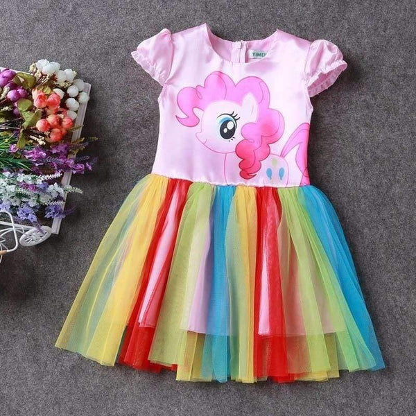 Planet Gates Blue / 4T Baby Girl Dress Children Girl little Pony Dresses Cartoon Princess Party Costume Kids Clothes Summer Clothing