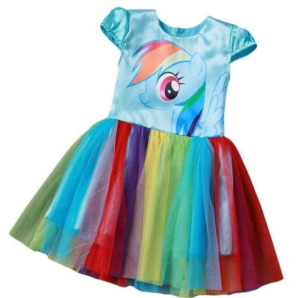 Planet Gates Blue / 4T Baby Girl Dress Children Girl little Pony Dresses Cartoon Princess Party Costume Kids Clothes Summer Clothing