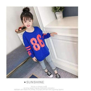 Planet Gates Blue / 4T Clothes Set For Girls Teenagers Autumn  School Letter T Shirt + Leggings 2pcs Kids Clothing 4 5 6 7 8 9 10 11 12 13 Years