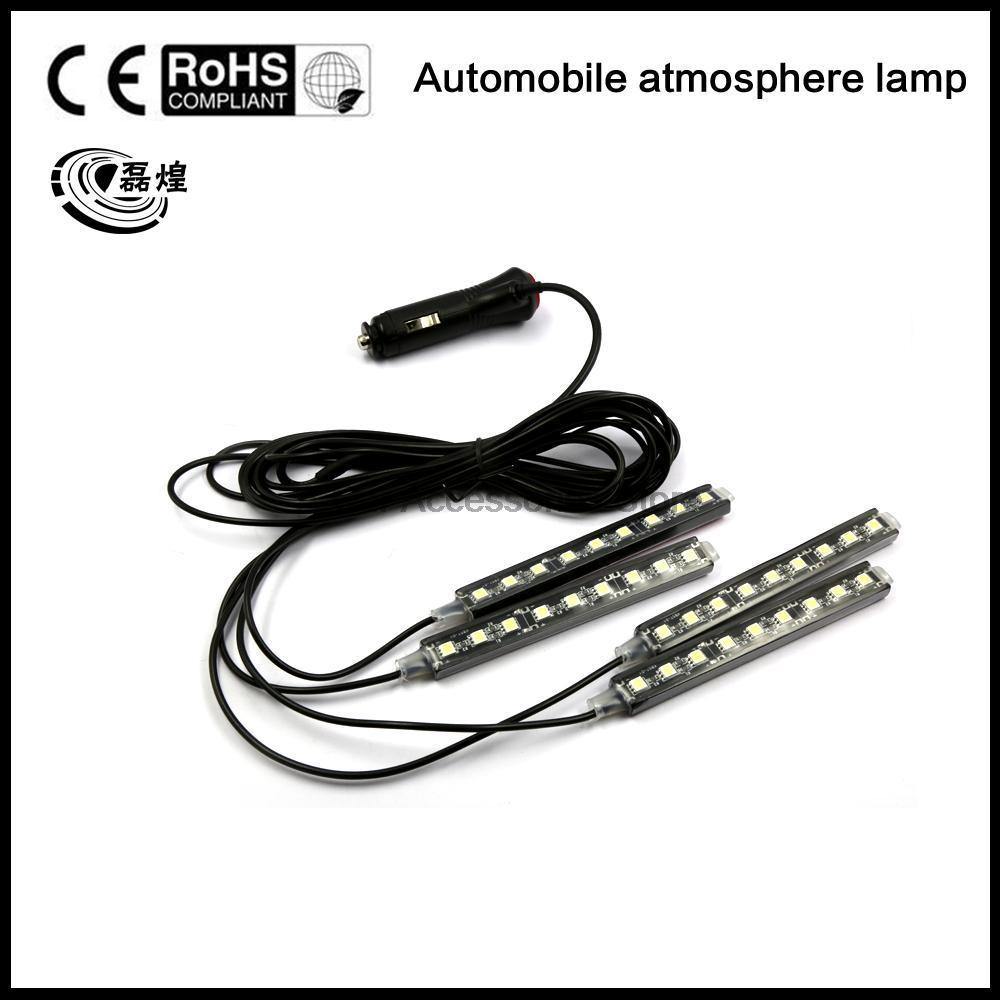 Planet Gates Blue 4x9 LED 8 COLORS Led Car Atmosphere Lights Decoration Lamp 12v Auto Car Led Interior Lights Glow Decorative Lamp Bulb