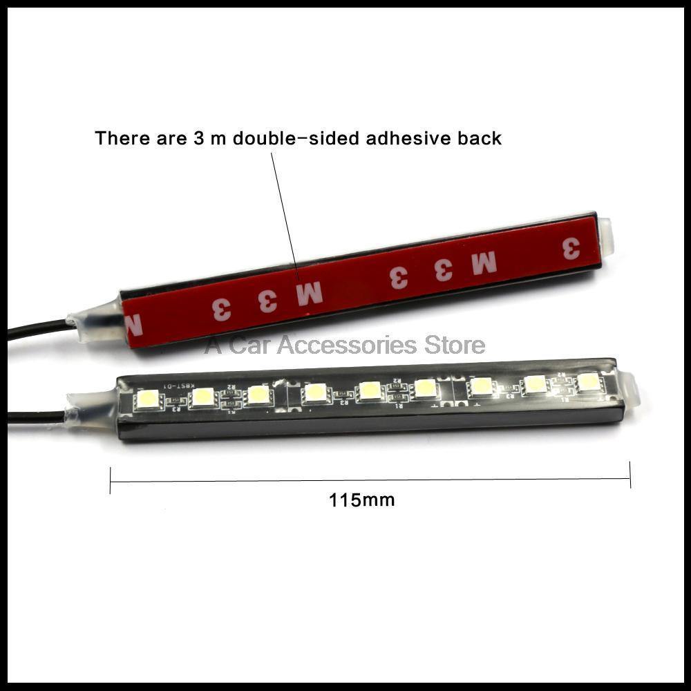 Planet Gates Blue 4x9 LED 8 COLORS Led Car Atmosphere Lights Decoration Lamp 12v Auto Car Led Interior Lights Glow Decorative Lamp Bulb