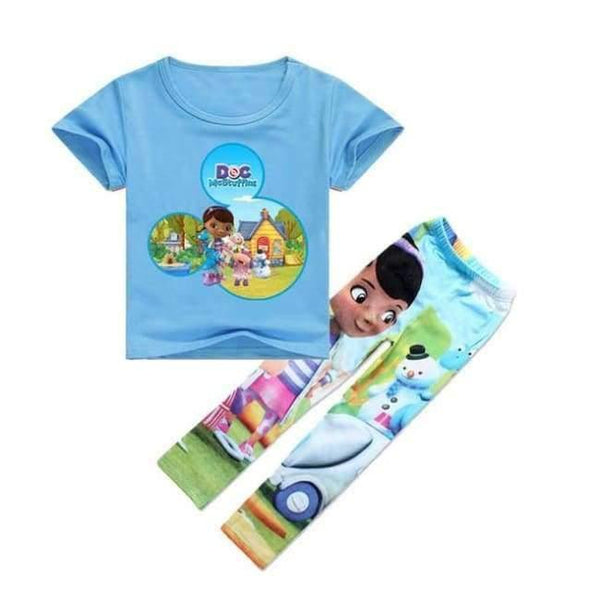 Planet Gates Blue / 5 Cotton T-shirts Leggings for Girls Flower Pants for Girls Children Cartoon Tinycottons Leginsy Kids Sport Suit