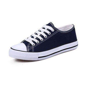 Planet Gates Blue / 6 2018Women Canvas Shoes Fashion Solid Color Women Vulcanized Shoes Lace-up Casual White Couple Shoes Woman Sneakers