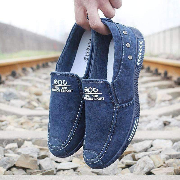 Planet Gates Blue / 6.5 Canvas Men Shoes Denim Lace-Up Men Casual Shoes New 2018Plimsolls Breathable Male Footwear Spring Autumn Hz