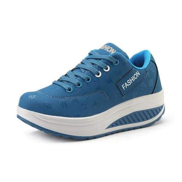 Planet Gates Blue / 6 Hot Women Sneakers 2018 Breathable Waterproof Wedges Platform Vulcanize Shoes Woman Pu Leather Women Casual Shoes tenis feminino