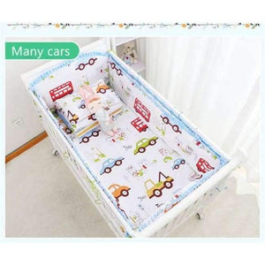 Planet Gates Blue 6Pcs Cartoon Baby Bedding Sets Baby Crib Bumpers Bed Around Cot Bed Sheets 100%Cotton Thickening Customizable Baby Beddings