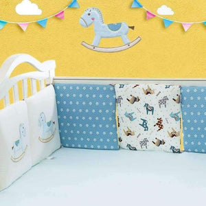 Planet Gates Blue 6Pcs/Lot Baby Bed Protector Crib Bumper Pads Baby Bed Bumper in the Crib Cot Bumper Safety Cotton Blend Baby Bedding Set Rail