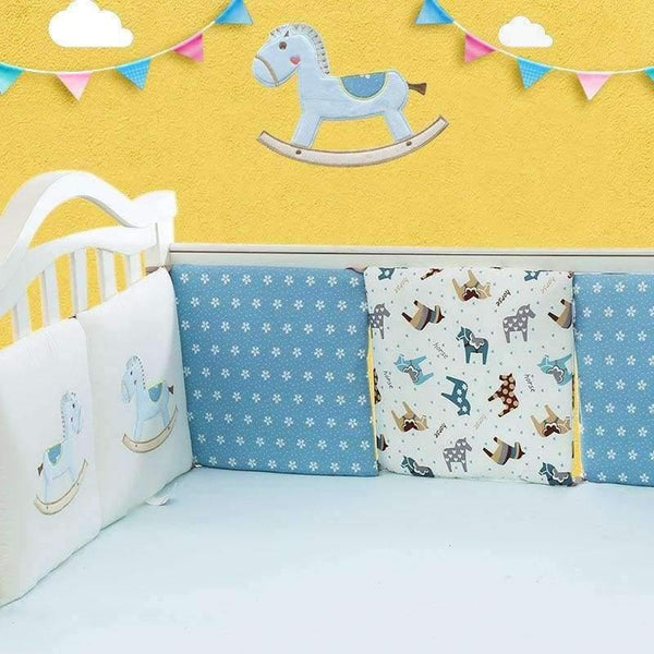 Planet Gates Blue 6Pcs/Lot Baby Bed Protector Crib Bumper Pads Baby Bed Bumper in the Crib Cot Bumper Safety Cotton Blend Baby Bedding Set Rail