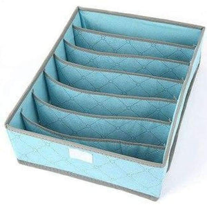 Planet Gates blue 7 grids Underwear organization Non-woven foldable storage box for bra socks underwear storage various grid home organizer