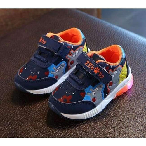 Planet Gates Blue / 7 LED shoes children Hook^Loop cool excellent baby sneakers lighting up girls boys shoes glowing footwear