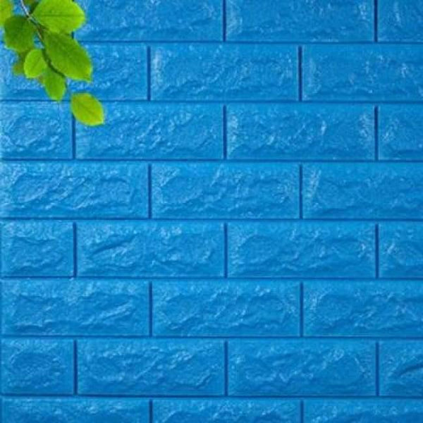 Planet Gates Blue / 70cmX77cm Waterproof Foam Brick 3D Wall Panel DIY Self Adhesive Wallpaper For Kids Room Bedroom Wall Decor 3D Brick Living Room Wall Paper