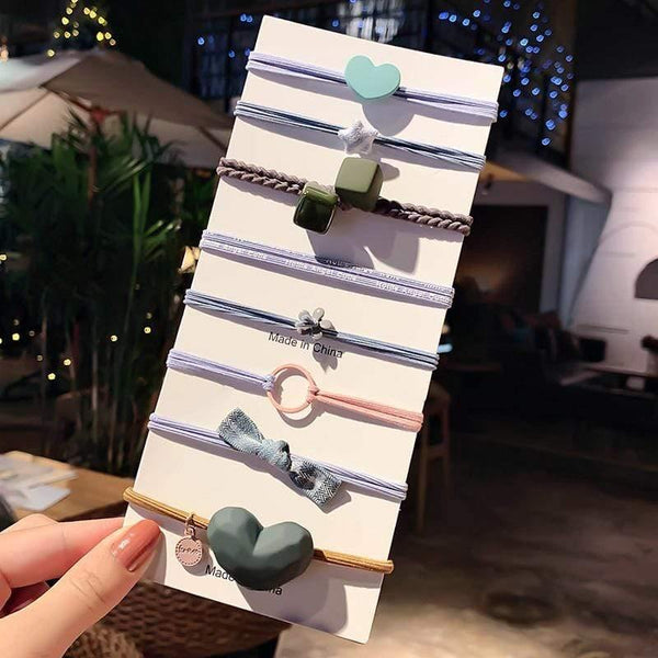 8PCS Koean Style Cute Elastic Hair Bands For Women Ponytail Holder Tie Gum Scrunchie Rubber Bands Girls Hair Accessories