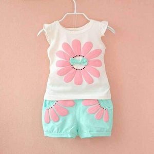 Planet Gates blue / 9M Toddler baby girls summer clothing sets flower 2pcs girls summer clothes set kids sport suit tracksuit sweatshirt