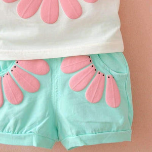 Planet Gates blue / 9M Toddler baby girls summer clothing sets flower 2pcs girls summer clothes set kids sport suit tracksuit sweatshirt